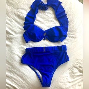 2 piece cobalt blue swimsuit